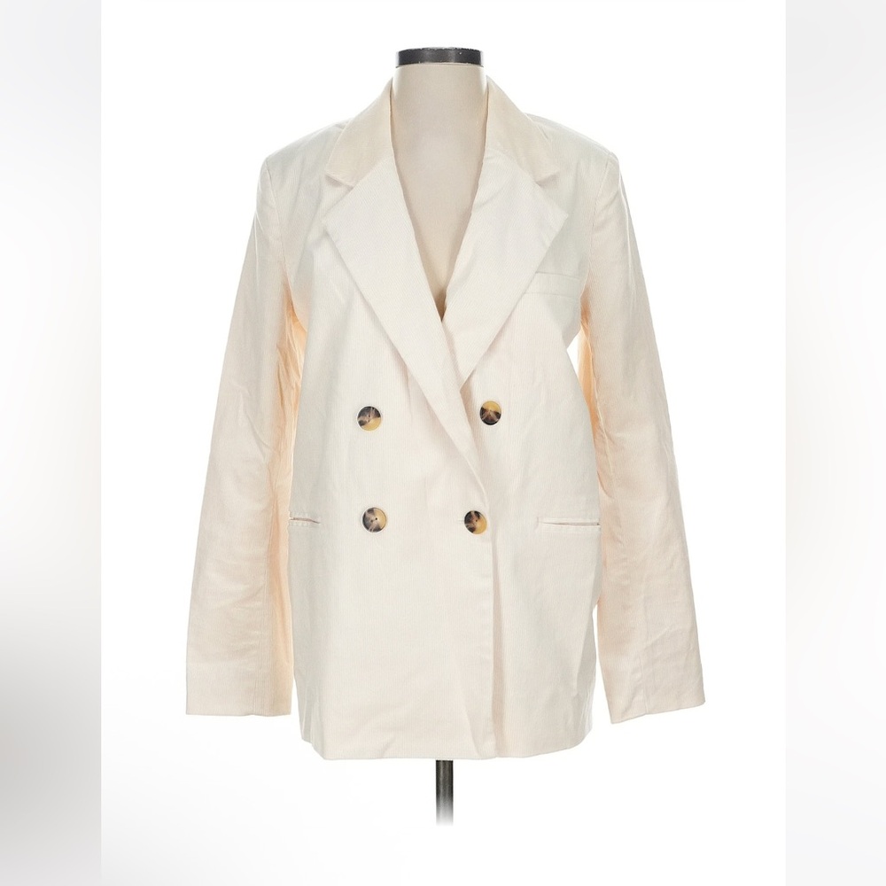 Anthropologie Mauve - Women's Cream Double-Breasted Blazer